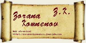 Zorana Komnenov vizit kartica